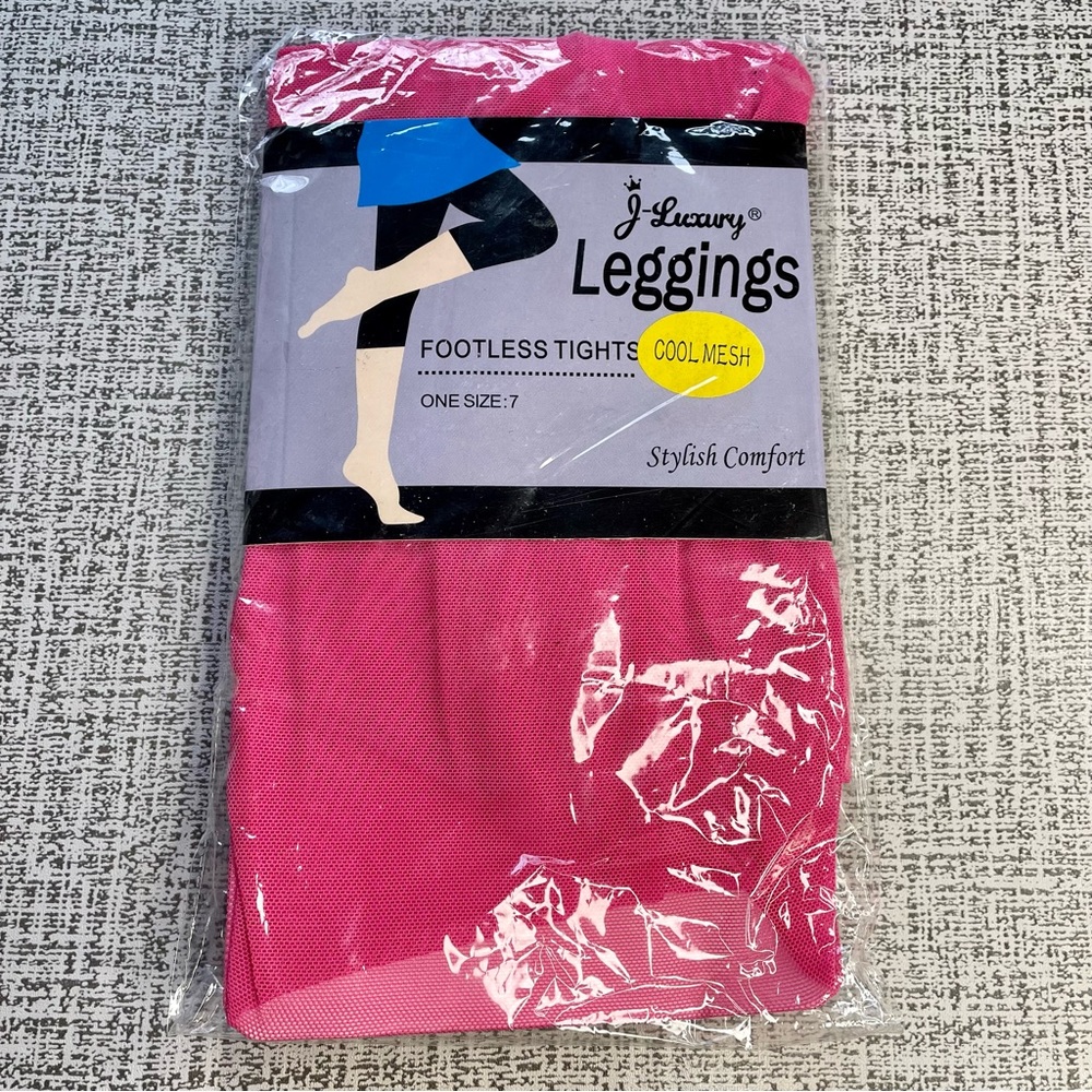 Vintage Pink Mesh Footless Tights